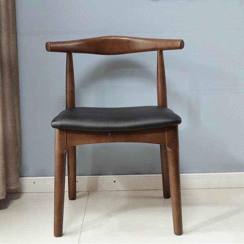 北牛角椅纯实木橡30601胶木欧西餐厅椅子咖啡凳子馆甜品休闲店椅