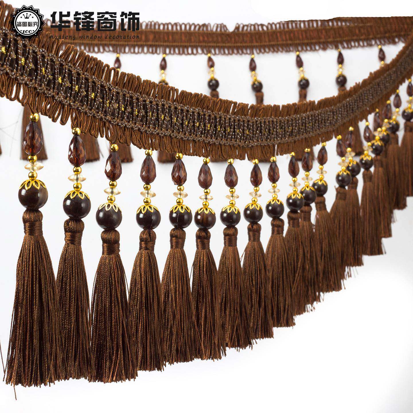 18M宽窗帘沙桌旗边装饰花配件长玉石流C苏吊18040穗发桌布桌旗镶