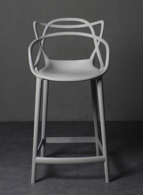 户外高脚椅靠背北现代约吧台欧简椅前台吧凳家用塑料酒吧椅AXM吧