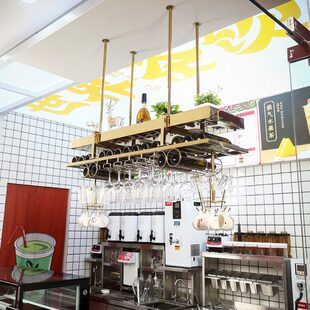 现代轻奢红酒杯架倒挂家用金属红酒架吧台吊架酒架置物架悬挂定制
