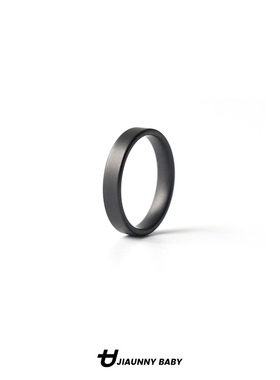 原创陶瓷磨砂极简黑色高级v感日式百搭不掉色雾面情侣戒指男女潮