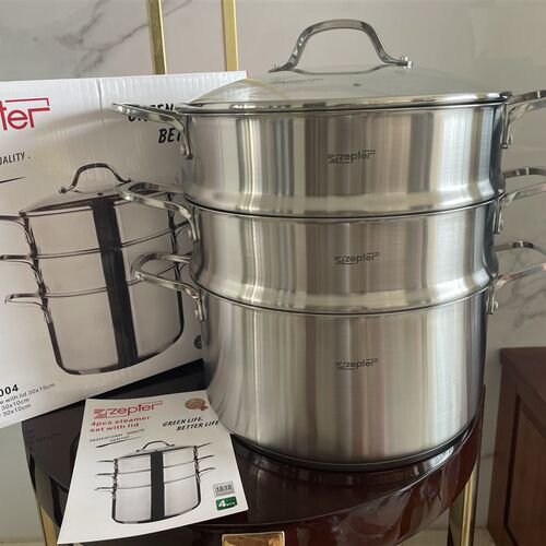 德国Zepter 30蒸锅18-10不锈钢加厚家用三层食品级316钢煮炖汤锅