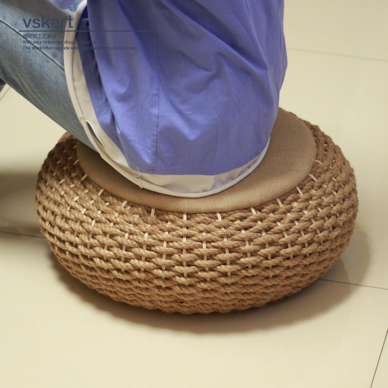 麻绳蒲团民宿榻榻米坐垫日式家用圆形加厚打坐垫禅修垫子地板坐墩