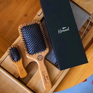 棵沐KRRAMEL气垫梳进口榉木按摩梳气囊防静电梳女蓬松直卷发木梳