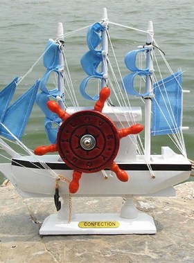 小帆船木质音乐盒地中海一帆风顺欧式家居装饰品摆件儿童生日礼物