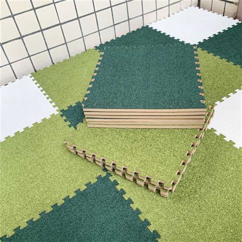 日式地毯卧室全铺房间大面积拼接泡沫地垫子绒面方块床边毯可裁剪