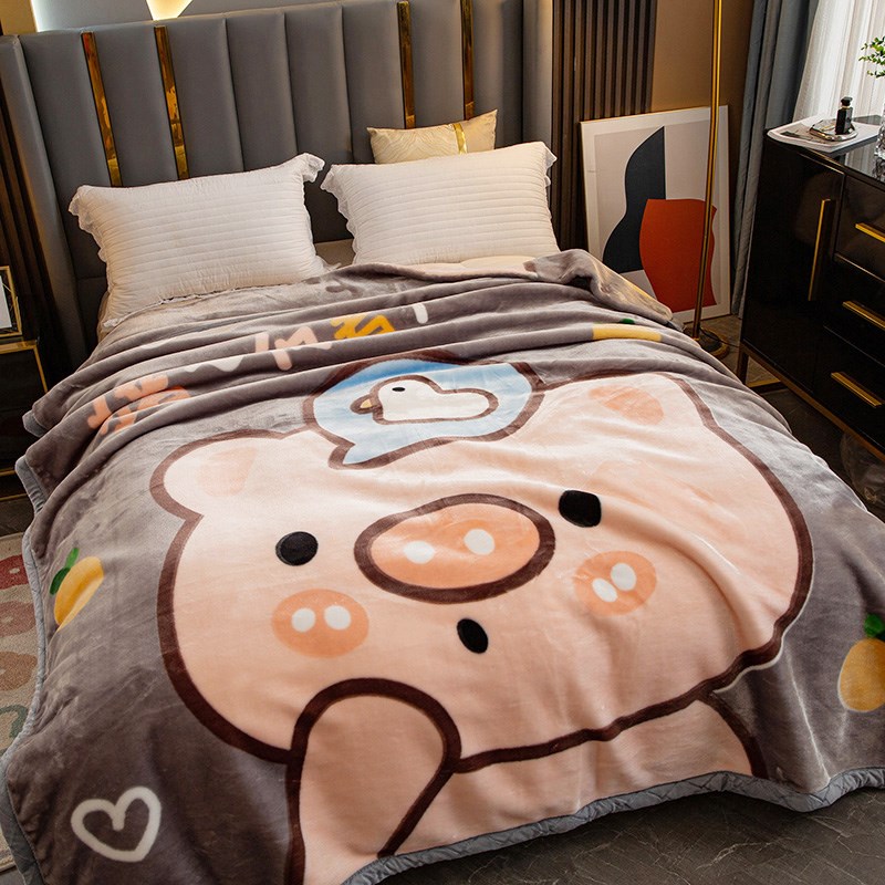 冬季卡通双层加厚拉舍尔毛毯被子儿童学生保暖珊瑚绒毯子午睡盖毯