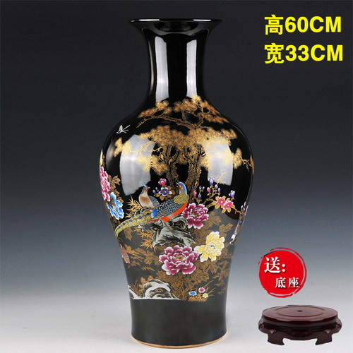 式德镇陶瓷落地大花瓶现代欧景客厅家居装饰摆富贵竹水培瓷瓶品件