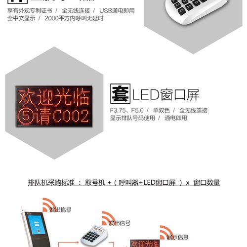 线厂家直 】巨航排队机疫苗叫号系统取号机销无【LED显示屏窗口屏