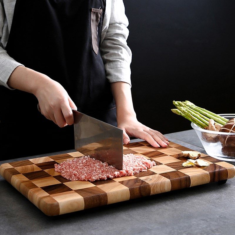泰国进口Lc Living相思木棋盘格切菜板实木防霉砧板加厚加大砧板