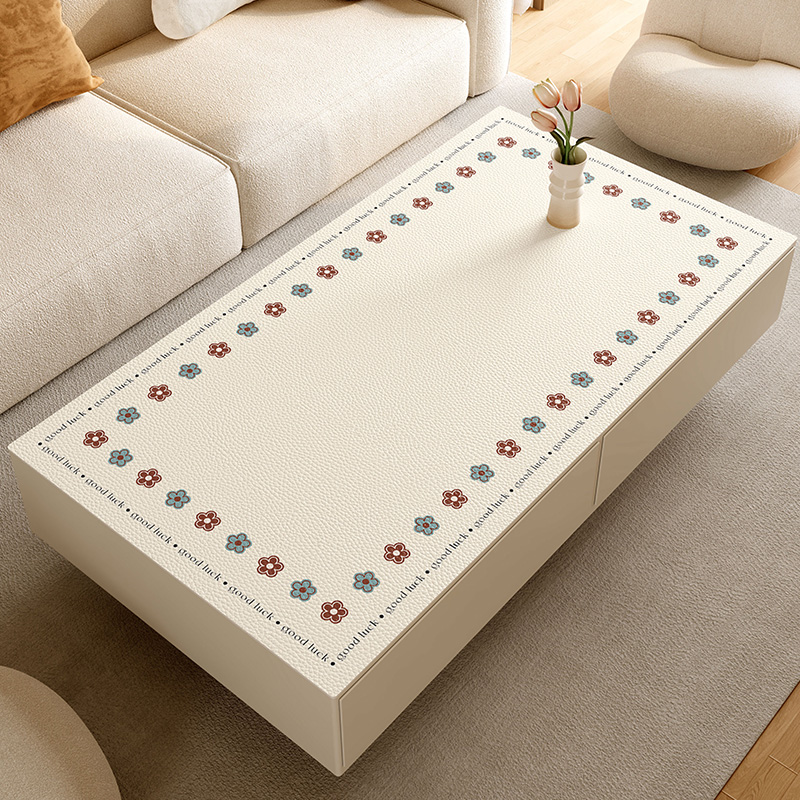 茶几桌布轻奢高级感防水防油餐桌垫客厅家用免洗防烫长方形茶几垫