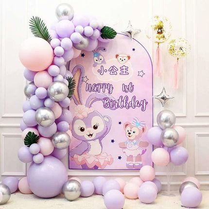 Wind Female Baby Star Delu theme balloon background wall yea