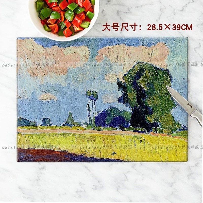 大号安德鲁德朗油画钢化玻璃砧板 厨房家用多功能切水果面板菜板