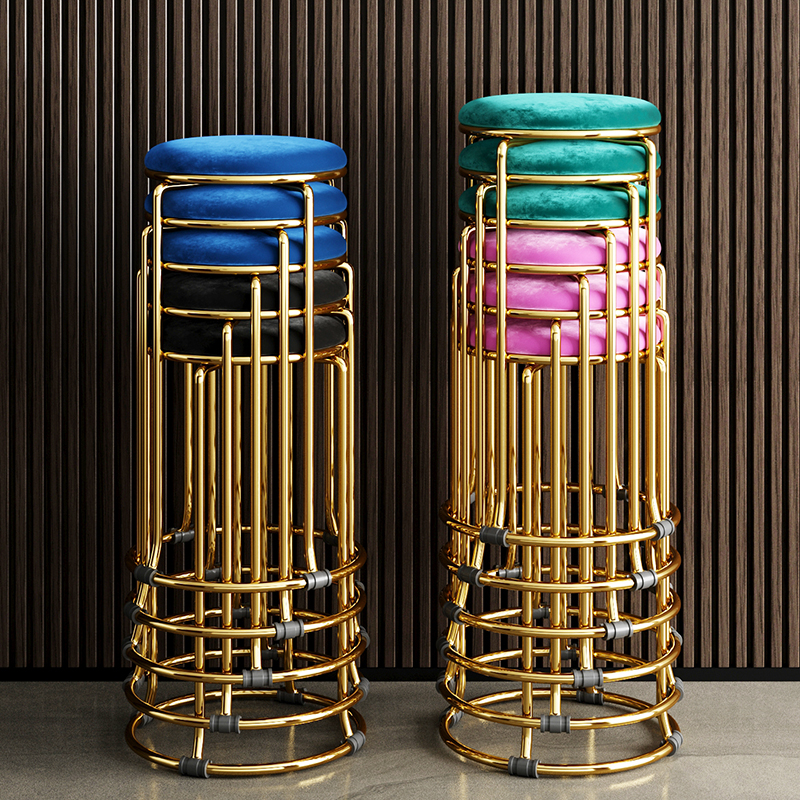 兆帆咖啡厅高脚凳吧台椅子手机店柜台凳子游戏厅加高圆凳奶茶店凳