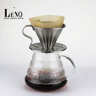 LENO手冲咖啡壶云朵壶欧式 耐热厚玻璃滴漏分享壶家用配套器600ml