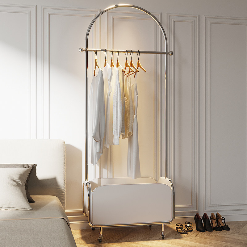 Up Mike 流浪衣帽架挂衣架收纳支架组装皮兜皮革金属可移动简约