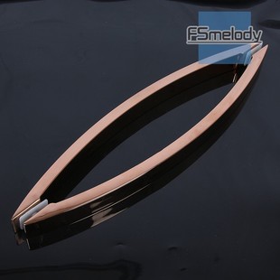 玫瑰金 方管弧形月牙304对拉手 H010淋浴房玻璃门不锈钢大把手