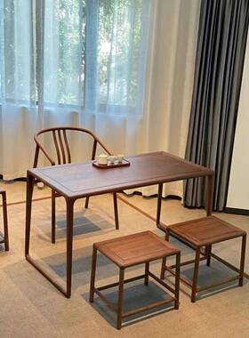新中式阳台户茶桌椅组BZA合实木用茶家台禅意茶小型茶几泡桌茶台