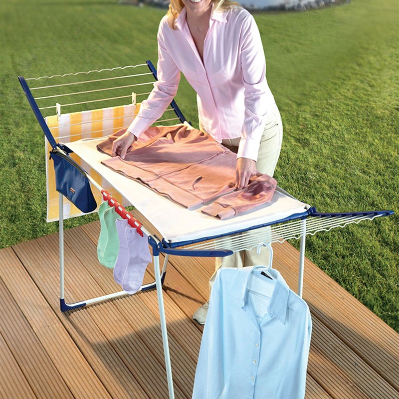 可折叠晾衣架落地室内外家用阳台移动晒衣架晒被子晾衣杆
