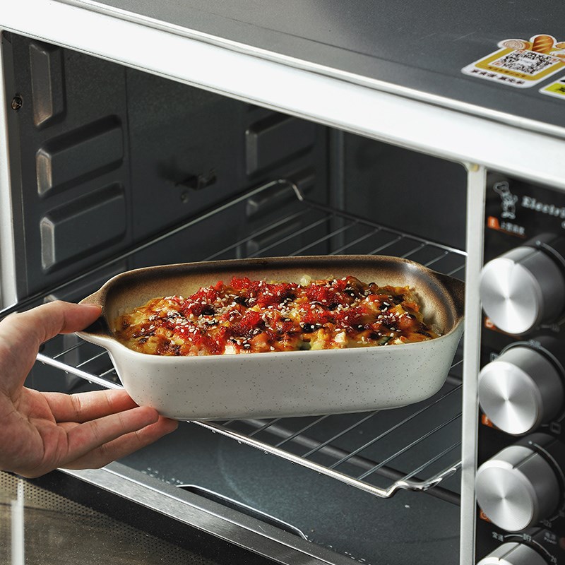 芝士焗饭盘家用陶瓷烤盘烘培烤箱微波炉日式盘子餐具创意菜盘