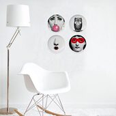 弗纳赛蒂人脸艺术陶瓷装 挂盘餐厅盘子网咖墙饰摆件 饰瓷盘北欧风格