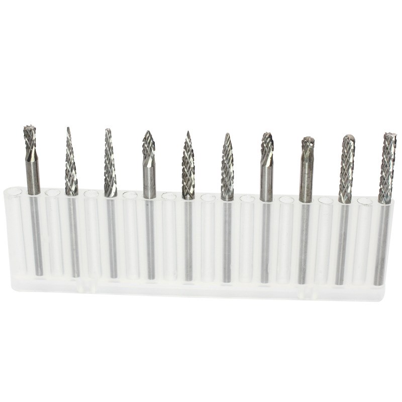 硬质合金旋转锉钨钢铣刀金属电磨打磨头旋转挫电动锉刀头单/双槽