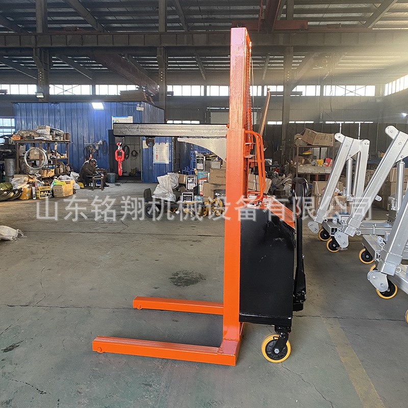 车间仓库0.5吨半电动吊臂车 液压升降装卸堆垛 半自动单臂堆高车