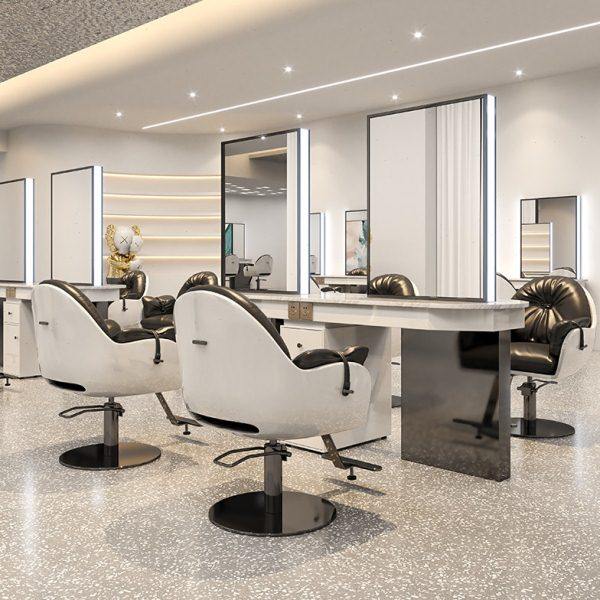 简约理发店镜台轻奢发廊带灯美发镜子烫染镜台剪发镜影楼化妆镜台