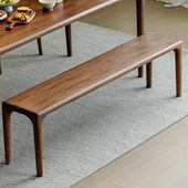 傅邦实木长条凳黑胡桃木长凳子现代简约卧室床尾凳餐桌家用长板凳