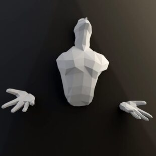 肖生克救赎 玄关客厅立体墙壁装饰大型纸艺模型半身等比人物壁挂