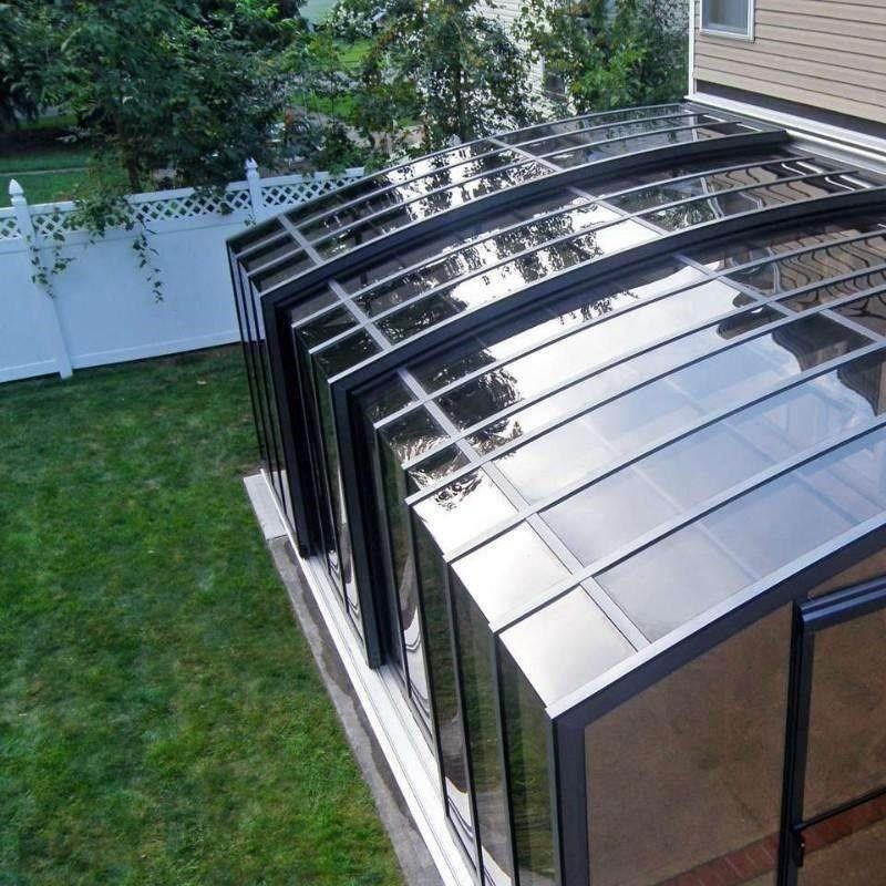 北京移动可折叠智能铝合金阳光房露台断桥铝合金V别墅玻璃房门窗