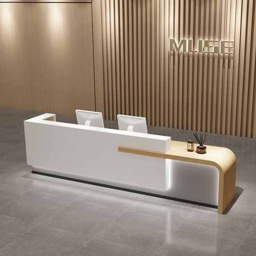 简约现代物业柜台学校接待台烤漆收银台办公室吧台桌X公司酒店前