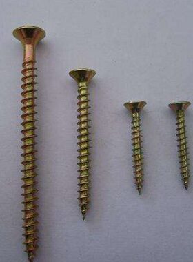 纤维板钉沉头黄色自攻丝家具木工丝平头彩色干壁钉木螺钉m3.5-M6