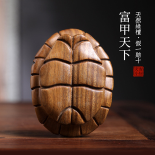 天然紫檀玉檀绿檀摆富甲身下木雕文玩招财手把件摆件随天转运木件