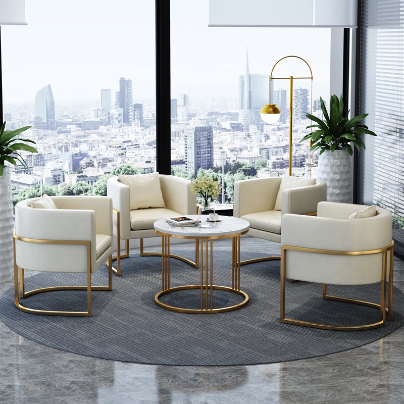 洽谈桌椅组合轻奢售楼处谈判酒店商务接待单人办公沙发阳台组合