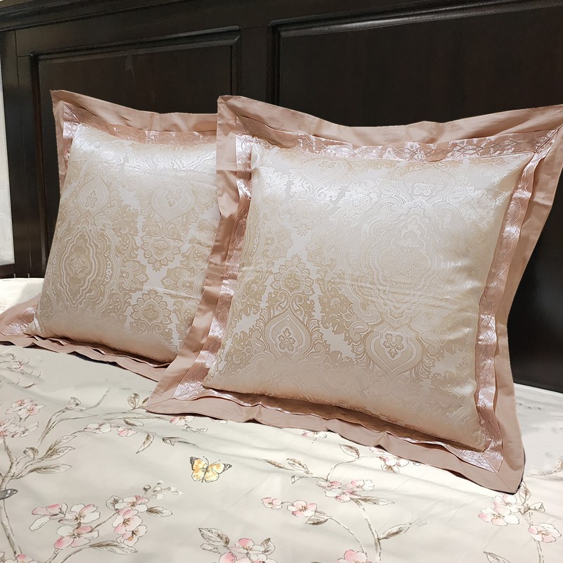 欧式靠垫套60x60全棉贡缎提花大抱枕套床上靠背床头靠枕套55x55