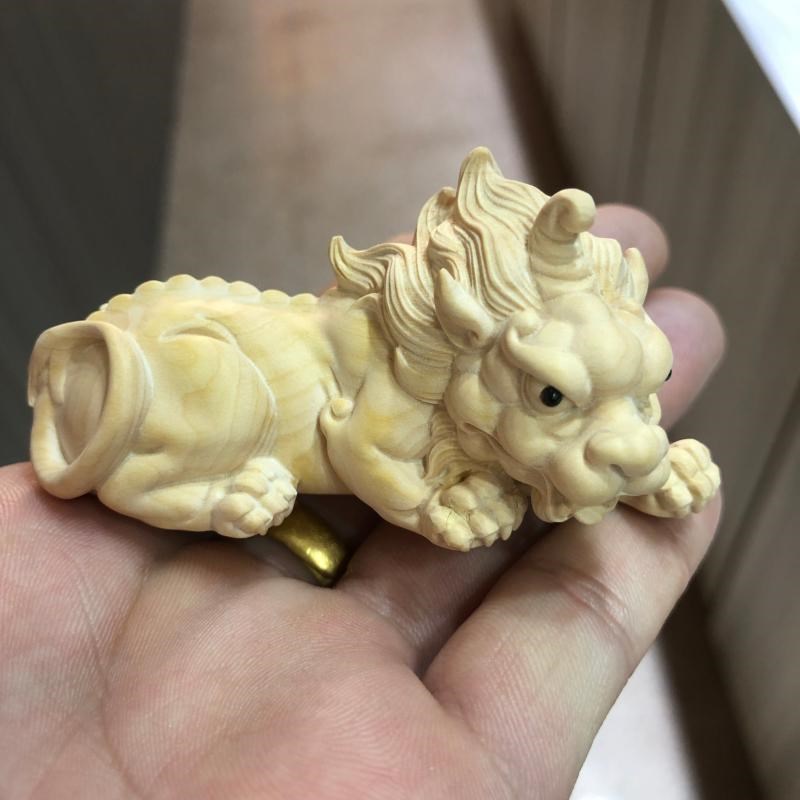 小叶黄杨木雕镇宅天禄貔貅实木手把件男士随身把玩件家居送礼摆件