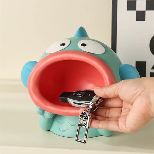 丑鱼汉顿钥匙托盘摆件创意入户门玄关收纳客厅家居装饰品卡通可爱