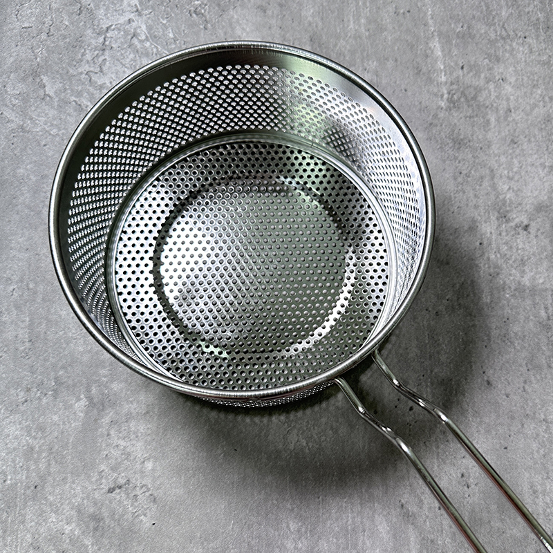 出口少量供货!日式油炸篮子304不锈钢漏勺网篮捞勺捞面过滤漏网