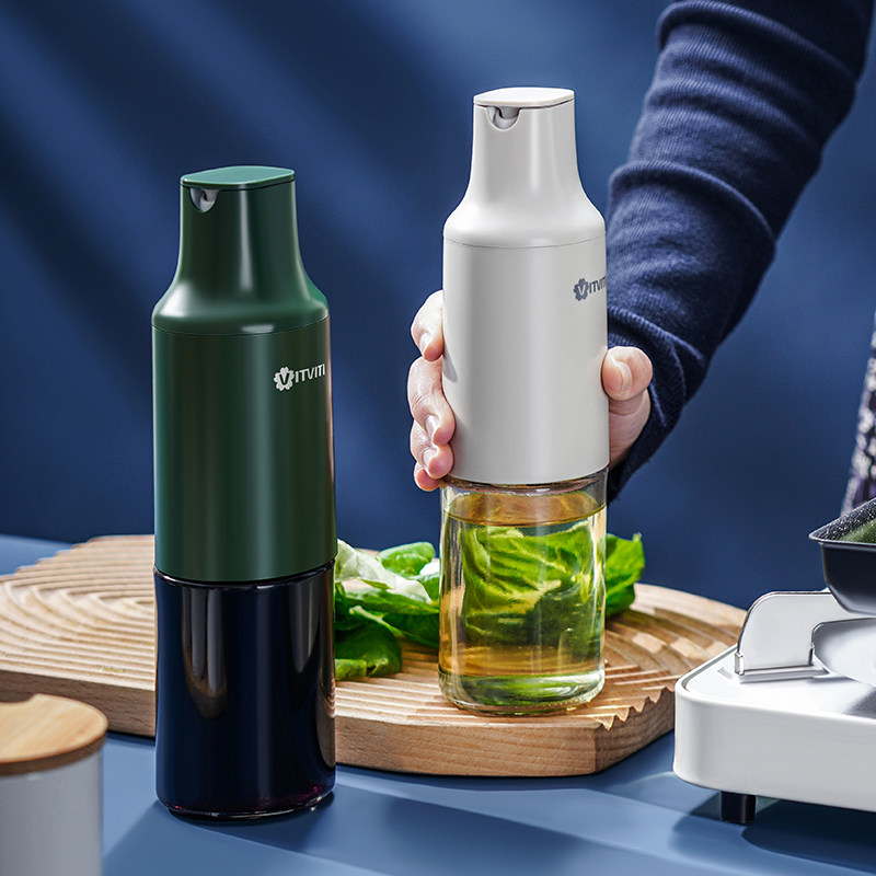 自动开合油瓶家用厨房玻璃不挂油调味瓶装酱油罐防漏油壶瓶子空瓶