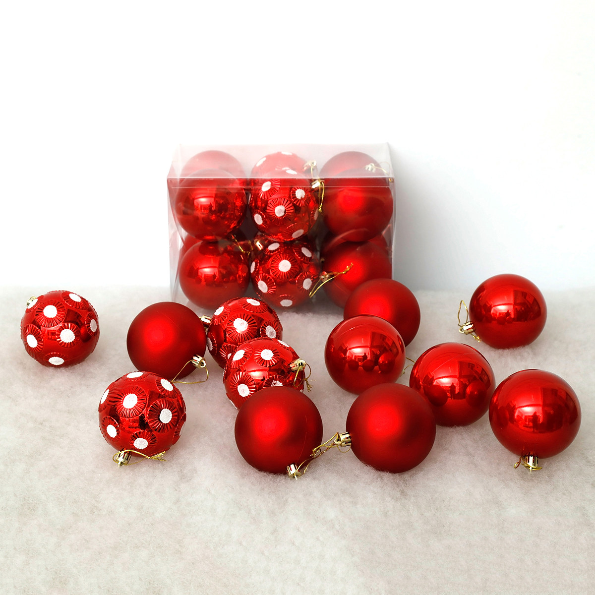 圣诞节装饰圣诞球挂件/挂饰2023新款圣诞树套餐红色彩绘球8CM盒球