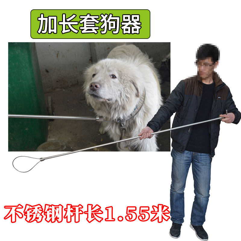 加长套狗器不锈钢狗保定器加长加粗钢丝绳抓狗器带保定开关捕犬杆