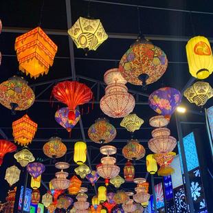 春节国潮网红灯笼手工自贡定制花灯景区商场街道元宵户外亮化装饰