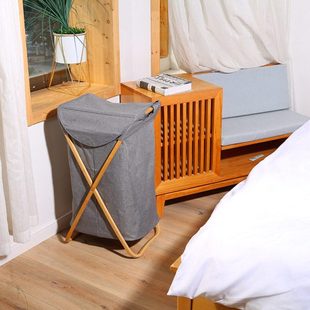 俊豪家居家用脏衣篮收纳布艺手提竹制收纳筐衣物收纳篮北欧脏衣篓