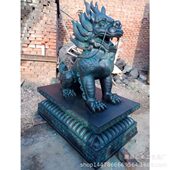 纯铜麒麟 批量纯铜麒麟动物雕塑 铜麒麟厂家公司门口酒店神兽貔貅