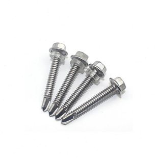 410不锈钢螺丝 六角头螺钉 外六角带垫钻尾螺丝 M6.3*16-100