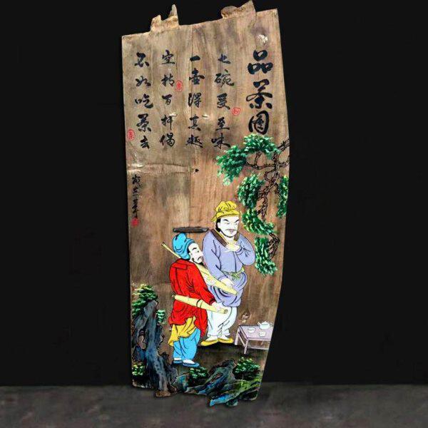 复古怀旧木板画风化实木装饰挂件仿古茶室茶楼茶坊墙面墙壁挂饰品
