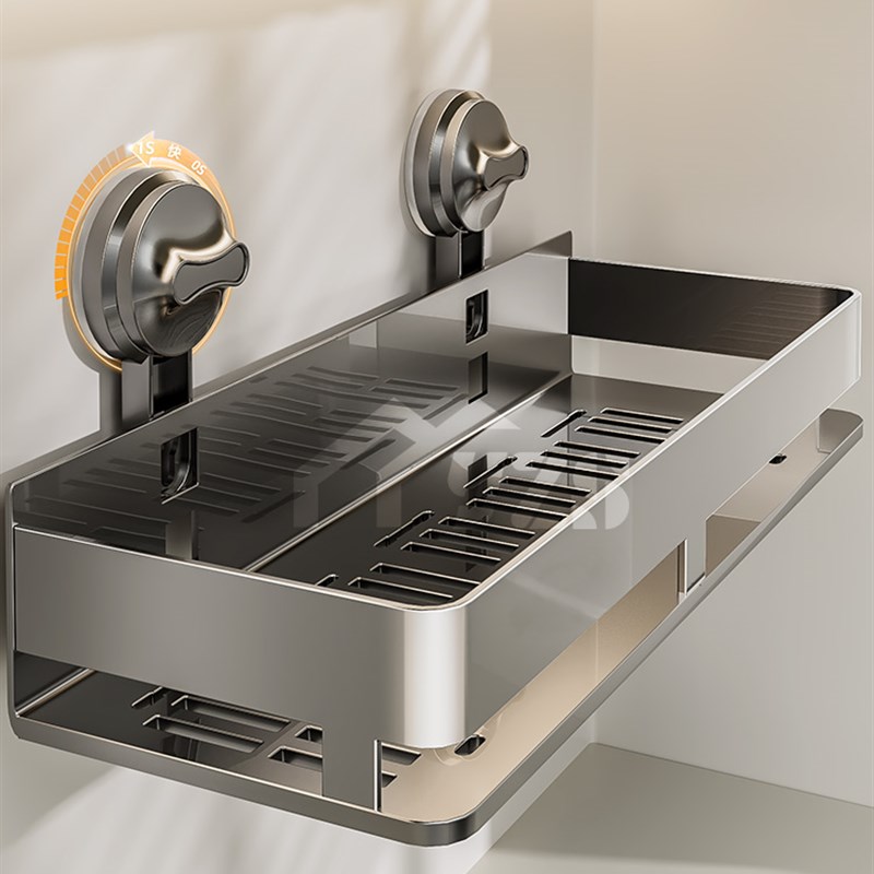 吸盘浴室置物架h卫生间收纳架免打孔洗漱台壁挂式洗手间挂墙上厕