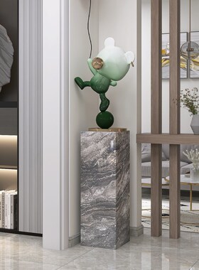 岩板底座摆台客厅大型落地摆件石B材墩子装饰柱大理石立柱雕塑地