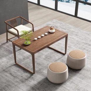 阳台茶桌椅组合实木家用小茶台新中式功夫茶几现简约小户型禅意